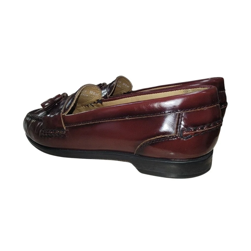 Johnston & Murphy Hayes Men's Tassel Loafers 10.5 M Burgundy Leather Dress Shoes
